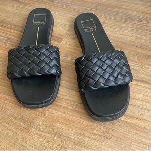 Dolce Vita's Grazie Black Woven Sandals-Size 9